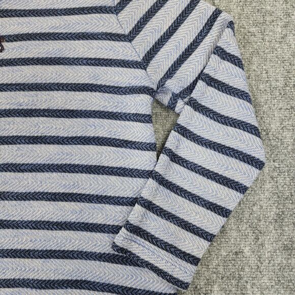 Soft Surroundings Sweater Womens Petite Large Blue Stripe Floral Embroidered Top - Picture 15 of 16